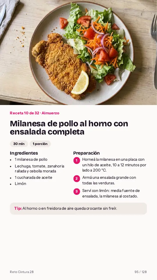 Receta de milanesa de pollo al horno